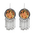 Picture Drop Earrings with Silver Bell Charm Beads with Fish Hook for Women - The Fineworld