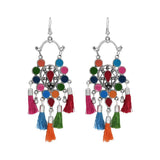 Afghani Multi-color Tassel Drop Earrings - The Fineworld