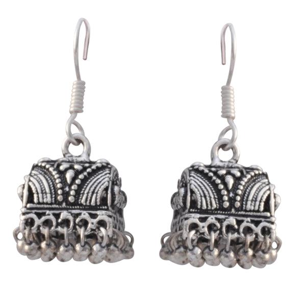Oxidized silver gorgeous jhumki style earrings - The Fineworld