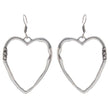 Heart shaped cute ear danglers in German silver - The Fineworld