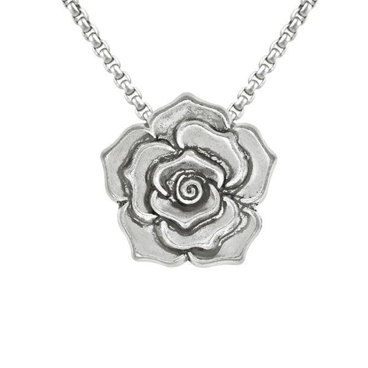 Rose Flower Designed German Silver Pendant - The Fineworld
