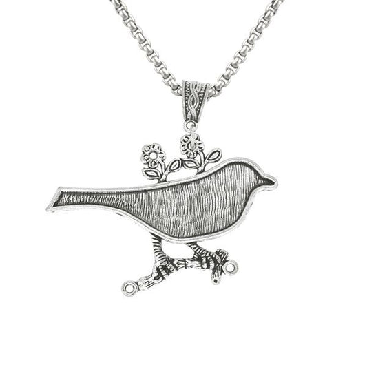 Sparrow Designed German Silver Pendant For Girls - The Fineworld