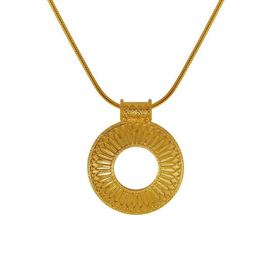 Gold Plated Round Pendant - The Fineworld