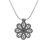 Floral Designed Oxidized German Silver Pendant - The Fineworld