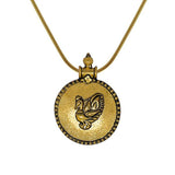 Antique Gold Plated Peacock Designed Pendant - The Fineworld