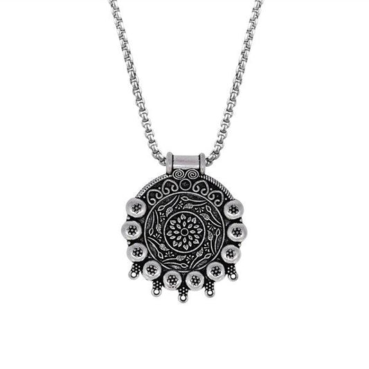 Ethnic Oxidized German Silver Pendant For Girls - The Fineworld