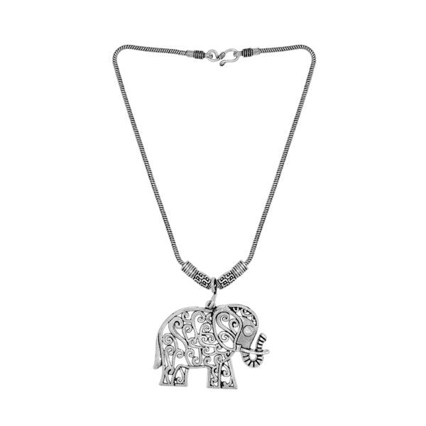 Big Elephant German Silver Pendant - The Fineworld