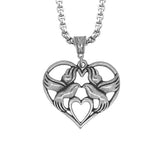 Love Birds Heart Shape German Silver Pendant - The Fineworld