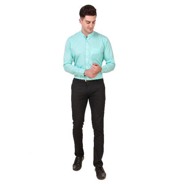 Blue Color 100% Cotton Nehru Collar Shirt - The Fineworld
