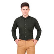 Olive Green Color 100% Cotton Nehru Collar Shirt - The Fineworld