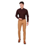 Brown Color 100% Cotton Nehru Collar Shirt - The Fineworld