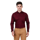 Maroon Color 100% Cotton Spread Collar Shirt - The Fineworld