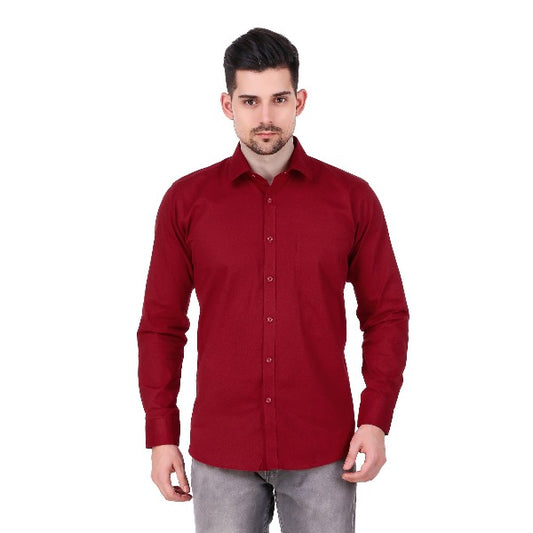 Semi spread Red Color Casual Shirt - The Fineworld