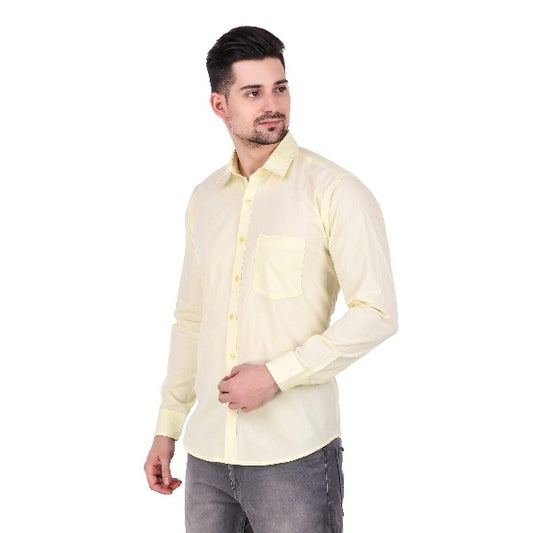 Lemon Color plain collar shirt - The Fineworld