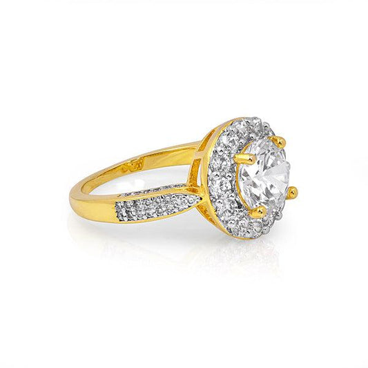 Artificial diamond shimmering stone ring - The Fineworld