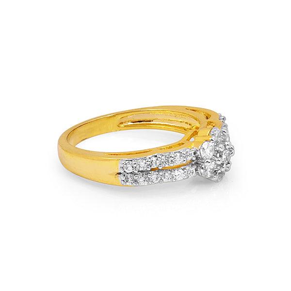 White Stone Trendy Imitation Engagement Ring - The Fineworld