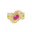 Gleaming Golden Designer Ring with Oval Stone - The Fineworld