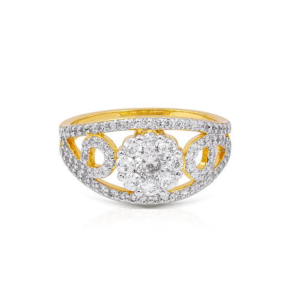 Rose Styled Golden Ring For Women - The Fineworld