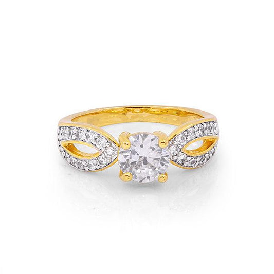 Gold plated a princess style ring - The Fineworld