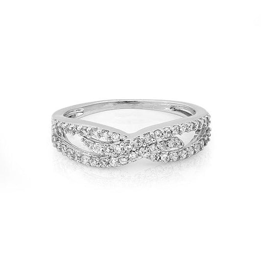 White stone studded gleaming ring - The Fineworld