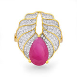 Pear Shape Stone With Shimmering Imitation Ring - The Fineworld