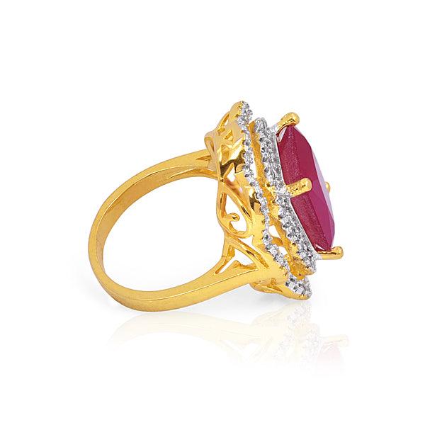 Luscious Gold Plated American Diamond Fashion Ring For Women & Girls :  Amazon.in: Fashion