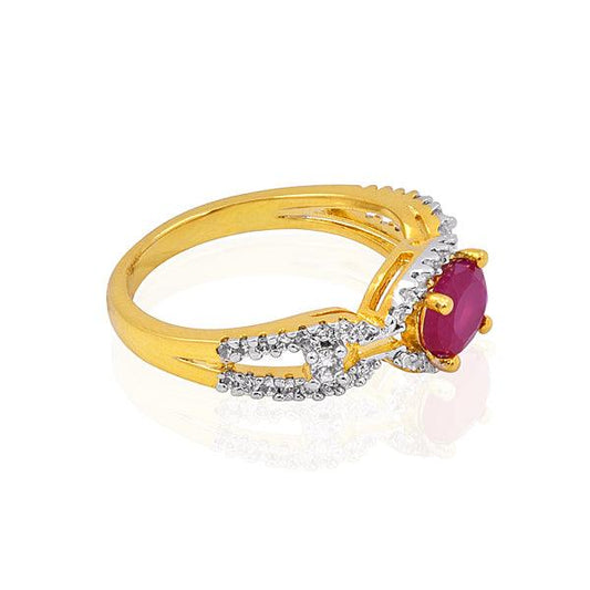 Delicate golden ring studded for women - The Fineworld