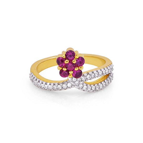 Cute Floral Stone Imitation Ring For Girls - The Fineworld
