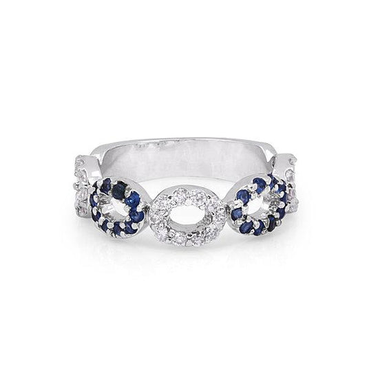 Silver Plated Imitation Ring with Artificial Stones - The Fineworld
