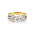 White Shimmering Stone Studded Imitation Ring - The Fineworld
