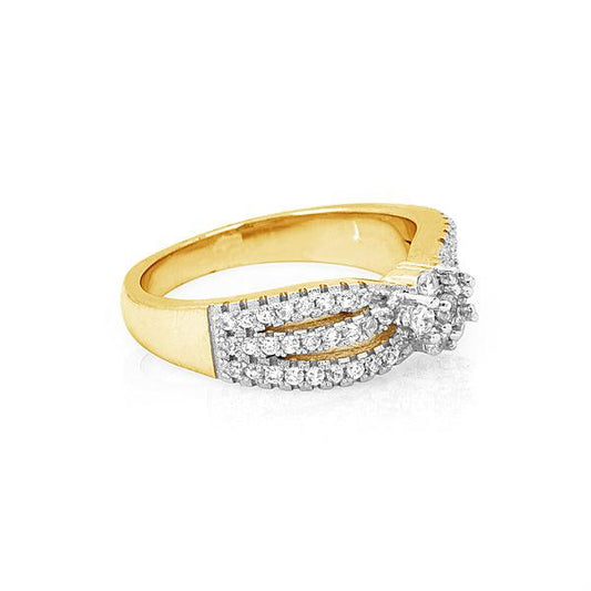 White Shimmering Stone Studded Imitation Ring - The Fineworld