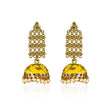 Traditional Hand Painted Yellow Jhumka for Women - The Fineworld