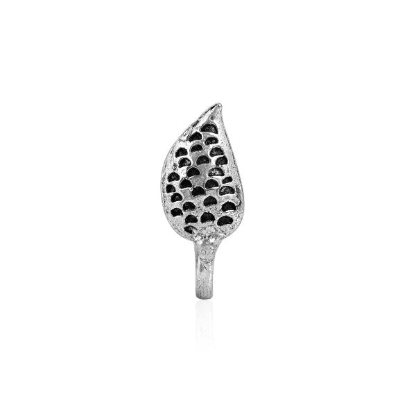 Textured Leaf Nose Pin - The Fineworld