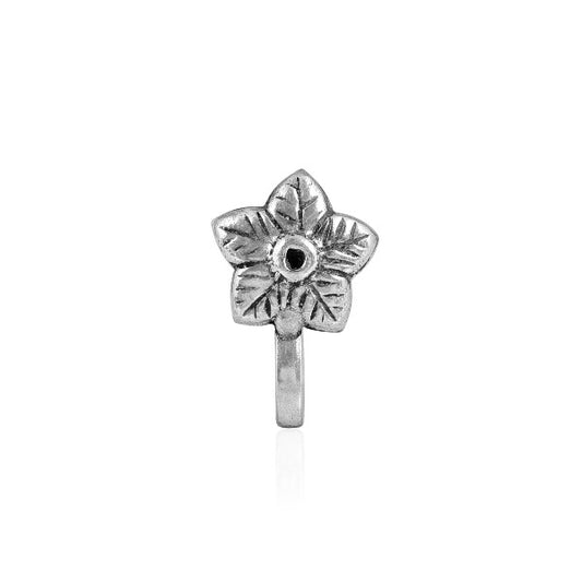 Cute Flower Oxidized Nose Pin - The Fineworld