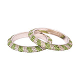 Golden olive green Bangles with Silver Finishing