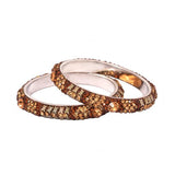 Shimmering Brown And Golden Bangles - The Fineworld