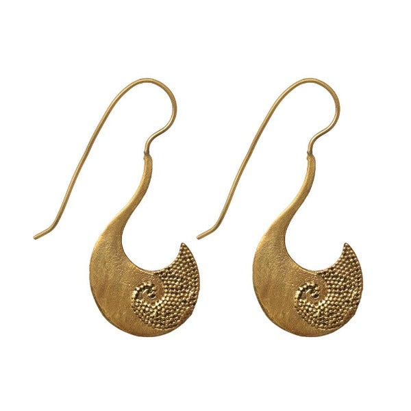 Flat Golden color dangler earrings - The Fineworld