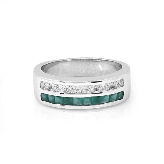 White and green stone ring studded - The Fineworld