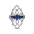 Glistening fancy leaf shaped cocktail ring with bright gleaming stones - The Fineworld