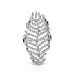 Shimmering stone-studded leaf design ring - The Fineworld