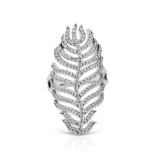 Cubic Zirconia Leaf Design Ring | SHEIN IN