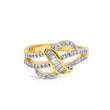 White and golden ring intertwined elegantly - The Fineworld