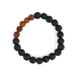 Black Lava Beads Bracelet With Rudraksh Beads - The Fineworld