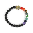 7 Chakra Black Lava Beads Bracelet Charm - The Fineworld