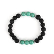 Black Lava Beads Bracelet With Turquoise - The Fineworld