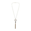 Long quatrefoil pendant with tassel necklace - The Fineworld