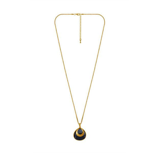 Long necklace pear shape pendant with chain - The Fineworld