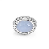 Pale Blue Stone Silver Filigree Ring - The Fineworld