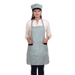 Light Sky Blue Unisex Kitchen Apron with Cap & Two Front Pockets - The Fineworld
