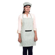 Striped Grey Unisex Kitchen Apron with Cap and Front Pockets - The Fineworld